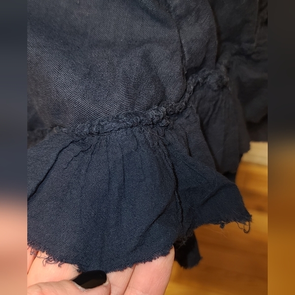 Topshop Petite Navy Ruffled Low Waist Ultra mini skirt US4P - Picture 5 of 10